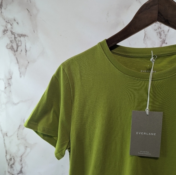 Everlane T Shirt Women Yellow Green Crew Neck Box Cut Tee Organic Cotton - Picture 3 of 12